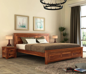 Flipkart Perfect Homes KUBER Rosewood ( Sheesham ) Solid Wood King Bed