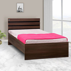 Delite Kom Cocoa Single Bed | No Storage | Installation Included | Dual-Tone | Engineered Wood Single Bed, 195.4 cm x 93.4 cm (6.41 ft x 3.06 ft)