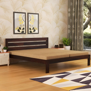 CLANECRAFT Solid Sheesham Wood Queen Size Bed Without Storage, Matterss For Bed Room. Solid Wood Queen Bed