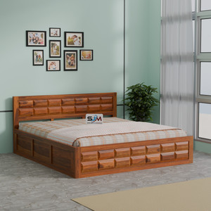 Shree Jeen Mata Enterprises EVO Edition Box Storage Bed/Sheesham Wood King Bed For Bedroom/Hotel/Living Room Solid Wood King Box Bed, 187.96 cm x 205.74 cm (6.17 ft x 6.75 ft)
