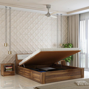 Ganpati Arts Sheesham Wood Victoria Bed/Wooden Bed With Hydraulic Storage For Home Solid Wood Queen Hydraulic Bed, 210.82 cm x 157.48 cm (6.92 ft x 5.17 ft)