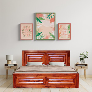 Meera Handicraft bed solid sheesham wood in king size Delivery Condition - DIY(Do-It-Yourself)) Solid Wood King Box Bed