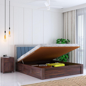 Ganpati Arts Sheesham Wood Emporio Bed/Cot/Wooden Palaung With Storage For Bedroom/Home/Hotel Solid Wood King Hydraulic Bed, 205 cm x 195 cm (6.73 ft x 6.4 ft)
