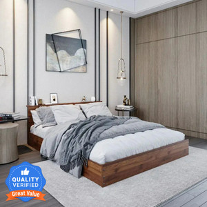 Wakefit Cosmo Platform Low Height Engineered Wood Queen Bed, 209.7 cm x 156.9 cm (6.88 ft x 5.15 ft)