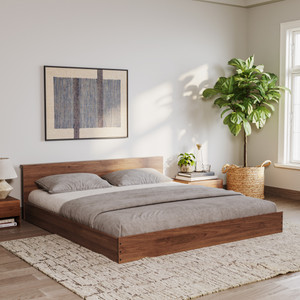 Wakefit Cosmo Platform Low Height Engineered Wood King Bed, 187.4 cm x 209.7 cm (6.15 ft x 6.88 ft)