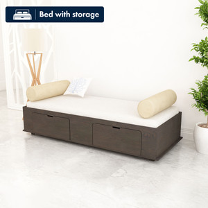 SIVOM Cyprus Multipurpose Diwan/Single Bed with Storage Engineered Wood Single Box Bed, 81 cm x 188 cm (2.66 ft x 6.17 ft)