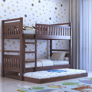 Ganpati Arts Solid Sheesham Wood Swift Bunk Bed Twin Over Bed with Ladder Solid Wood Single Bed, 208.28 cm x 99.06 cm (6.83 ft x 3.25 ft)
