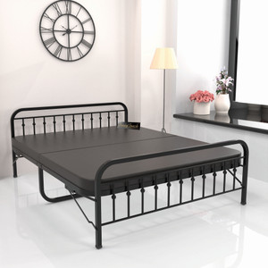 HoneyTouch Nova Folding King Size Bed with Mattress | No Assembly Required | Metal King Bed, 198 cm x 174 cm (6.5 ft x 5.71 ft)