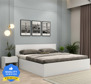 Wooden Street Harper Bed with Box Storage Bed With Headboard Engineered Wood King Box Bed
