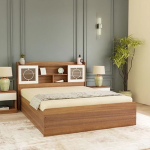 neuspace Amber Queen Size Bed with Headboard & Box Storage Engineered Wood|Polycarbonate| Engineered Wood Queen Box Bed, 221 cm x 194 cm (7.25 ft x 6.36 ft)