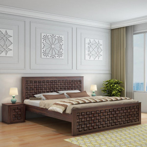 WOODENJOY Sheesham Wood Queen Bed/Wooden Cot/Wooden Bed Without Storage Bed For Bedroom Solid Wood Queen Bed