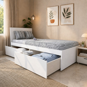 Studio Kook Tribe Left Engineered Wood Single Drawer Bed, 203 cm x 95 cm (6.66 ft x 3.12 ft)