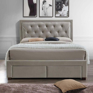APRODZ Interiors upholstered Solid Wood King Drawer Bed