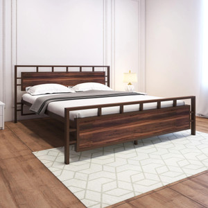homdec Hercules Hybrid Wood and Metal Structure Bed – No Plywood Needed, Noise Free Metal Queen Bed