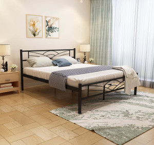 Anishwar Nimbo Wrought Iron Metal King Bed, 198.12 cm x 189.23 cm (6.5 ft x 6.21 ft)