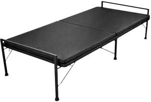 NATTNAK WE TRULY CARES Folding Bed with Metal Frame & Cushioned Mattress | Space Saving Cot 30x72 Inch Metal Single Bed, 182 cm x 76 cm (5.97 ft x 2.49 ft)