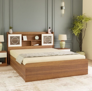neuspace Amber Queen Size Bed with Headboard & Box Storage Engineered Wood|Polycarbonate| Engineered Wood Queen Box Bed, 221 cm x 163 cm (7.25 ft x 5.35 ft)