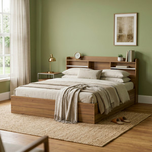 NEUDOT TATUM Queen Engineered Wood Queen Box Bed, 217 cm x 160 cm (7.12 ft x 5.25 ft)