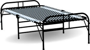MEEZO Portable Single Folding Bed Niwar Charpai Khatiya Bed for Sleeping Size 3X6 Feet Metal Single Bed