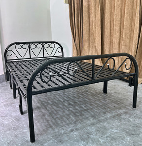 Sahni Portable furniture double metal folding bed for sleeping (6by4ft, powder coated) Metal Double Bed