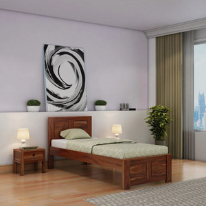 WOODENJOY Sheesham Wood Single Bed/Wooden Single Cot/Wooden Single Bed Without Storage Solid Wood Single Bed