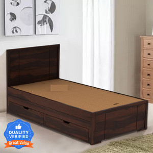 Flipkart Perfect Homes Solid Wood Single Drawer Bed