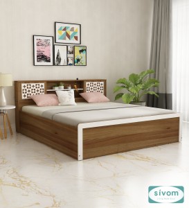 SIVOM Orient Modular Box Bed with Storage Engineered Wood King Box Bed