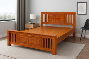 HOME DREAMS Kerala Mahogany Wood l Nilambur Furniture I Queen Size Bed Solid Wood Queen Bed