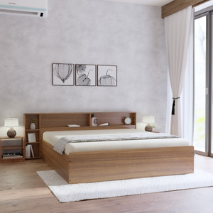 NEUDOT Yovalty Headboard storage Engineered Wood King Box Bed
