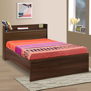 Delite Kom Cherry Single Bed | Open Headboard Shelf Storage | Assembley Included | Engineered Wood Single Bed, 213 cm x 96 cm (6.99 ft x 3.15 ft)
