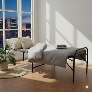 BCF Bamboo Craft Metal Single Bed, 75 cm x 180 cm (2.46 ft x 5.91 ft)