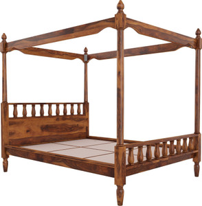 Vintej Home Sheesham Wood ( Rosewood ) Jodhpur Furniture Solid Wood Queen Bed