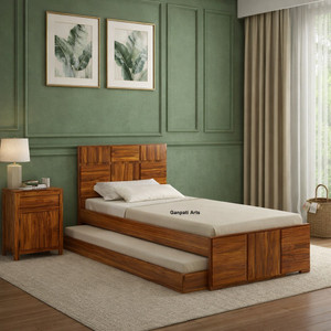 Ganpati Arts Scott Without Storage Sheesham Wood Trundle Bed/Cot | Solid Wood Single Bed, 210 cm x 99 cm (6.89 ft x 3.25 ft)