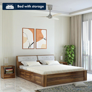 Ganpati Arts Sheesham Wood Victoria Bed/Wooden Bed With Box Storage For Home Solid Wood King Box Bed, 210.82 cm x 187.96 cm (6.92 ft x 6.17 ft)