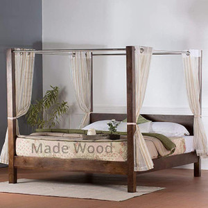 pipercrafts Sheesham Wood Solid Wood King Bed