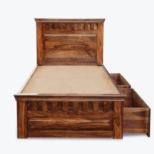 Flipkart Perfect Homes Sheesham Solid Wood Solid Wood Single Drawer Bed