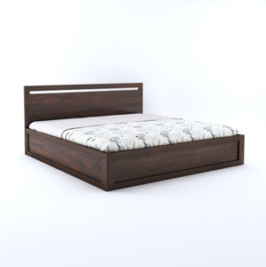 GOYALINTERIOR Sheesham Wood Hydraulic Bed/Cot Wooden Palaung For Bedroom/Home/Hotel Solid Wood Queen Hydraulic Bed