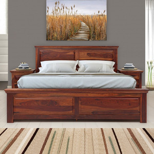 Wopno Furniture Pure Sheesham Wooden King Size Bed for Bedroom |Solid Wood Double Bed Solid Wood King Box Bed