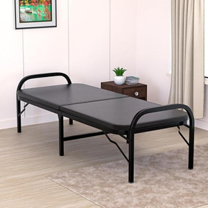 kidinix Folding Bed Single for Sleeping with Mattress Metal Single Bed, 35 cm x 60 cm (1.15 ft x 1.97 ft)