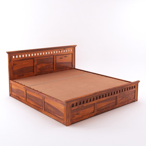 GOYALINTERIOR Sheesham Wood Hydraulic Bed/Cot Wooden Palaung For Bedroom/Home/Hotel Solid Wood King Hydraulic Bed