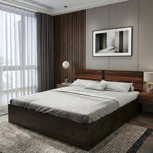 Bharat Lifestyle Atmore Low Height Engineered Wood Queen Bed, 155.95 cm x 182.88 cm (5.12 ft x 6.0 ft)