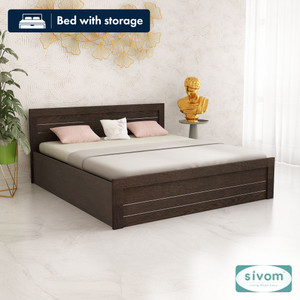 SIVOM SCANDI Modular Box Bed with Storage Engineered Wood King Box Bed, 206 cm x 190 cm (6.76 ft x 6.23 ft)