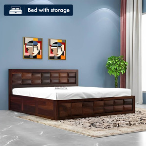 CLANECRAFT Solid Sheesham Wood King Size Bed Without Mattress For Bedroom/Hotel | Solid Wood King Box Bed, 205 cm x 187 cm (6.73 ft x 6.14 ft)