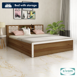 SIVOM Orient Modular Box Bed with Storage Engineered Wood King Box Bed, 216 cm x 187 cm (7.09 ft x 6.14 ft)