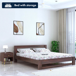 Ganpati Arts Sheesham Wood Foster Bed Without Storage for Bedroom | Diwan Bed For Home Solid Wood King Bed, 205 cm x 187 cm (6.73 ft x 6.14 ft)