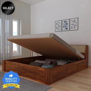 Ganpati Arts Sheesham Wood Mayor Bed/Wooden Cot/Palaung With Hydraulic Storage For Home Solid Wood King Hydraulic Bed