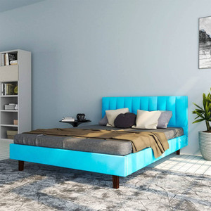 NAPTHRONE Fabric Upholstered King Size Bed With Headboard For Bedroom/ Kids Room/ Hotel || Engineered Wood King Bed