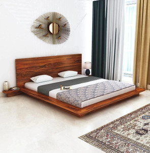 Ganpati Arts Sheesham Wood Queen Bed/Wooden Cot/Wooden Without Storage Bed For Bedroom/Hotel Solid Wood Queen Bed