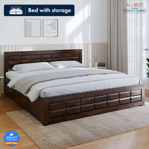 Flipkart Perfect Homes Vigorous Solid Wood Queen Box Bed, 206 cm x 157 cm (6.76 ft x 5.15 ft)