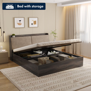 Wakefit Mars Engineered Wood King Hydraulic Bed, 220 cm x 191 cm (7.22 ft x 6.27 ft)